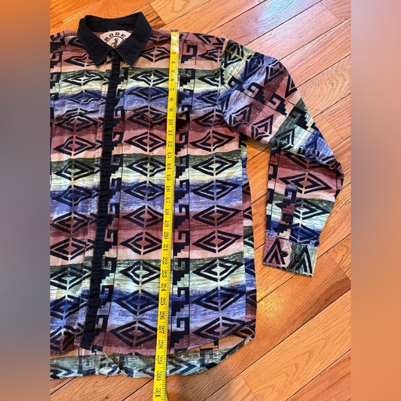 Rodeo Active Shirt Men’s Size L Aztec Retro Rodeo Ranch Western Vintage Cotton - Picture 10 of 12